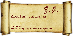 Ziegler Julianna névjegykártya